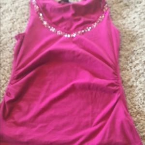 Hot pink tank top embellished